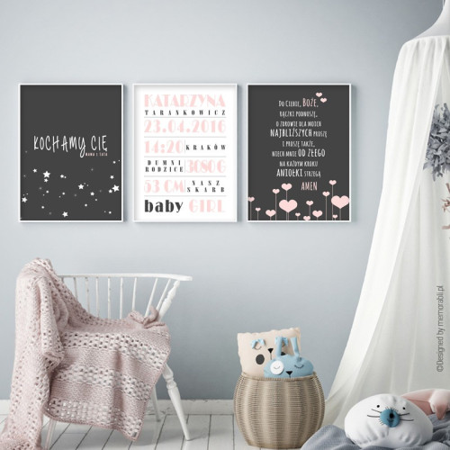 Kochamy Cię - metryczka + modlitwa + sentencja