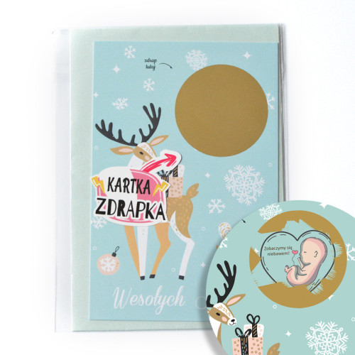 Ogłoszenie ciąży - BOŻE NARODZENIE kartka zdrapka uniwersalna