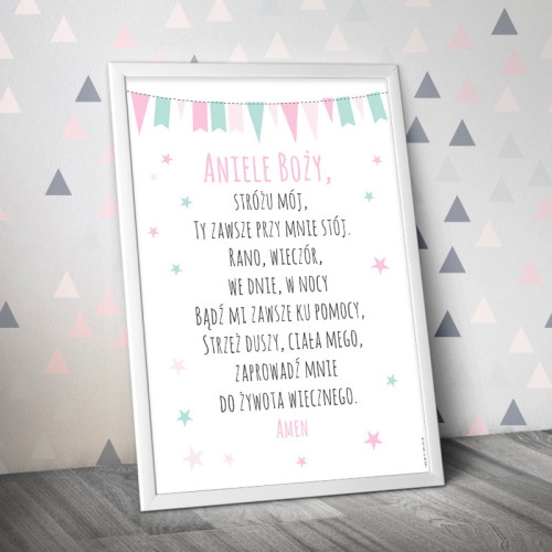 Plakat modlitwa różowy