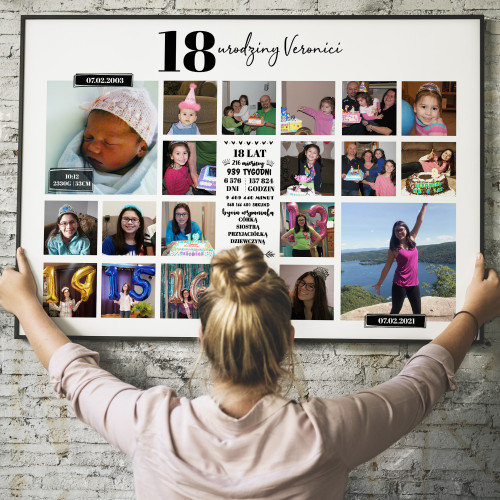 Kolaż XXL - 18 - Stka - Urodzinowy plakat ze zdjęciami