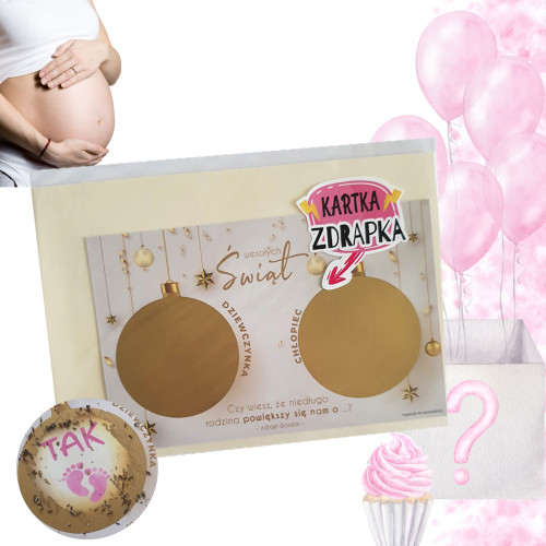 Będziemy mieć dziewczynkę - kartka zdrapka, BOŻE NARODZENIE