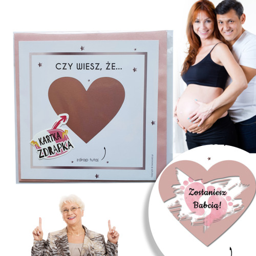 Informacja o ciąży ZDRAPKA kartka - zostaniesz babcią