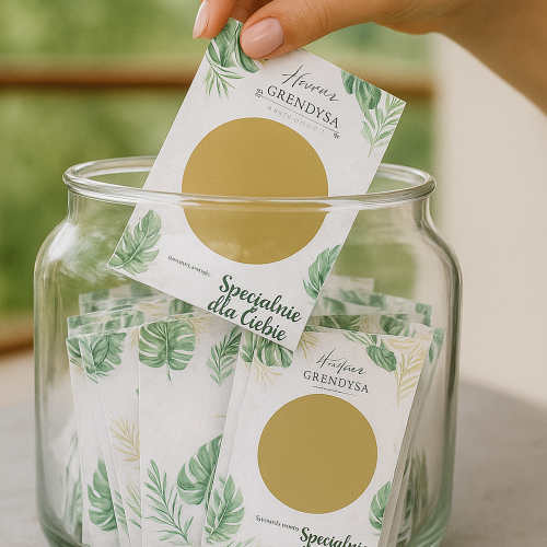 Ulotki Zdrapki bileciki promocja firmy salonu 150x