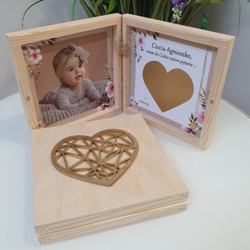 Prośba o zostanie Matką Chrzestną pudełko zdrapka foto zdjęcie szkatułka